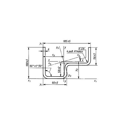 Профиль стальной гнутый специальный для вагоностроения № 14 ГОСТ 14635-93